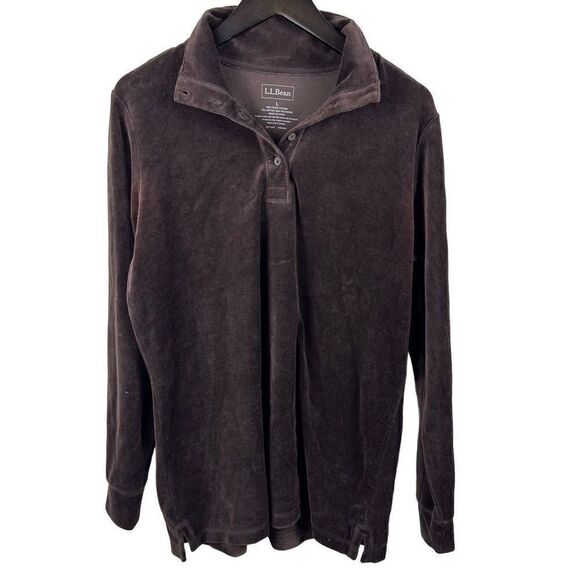 L.L Bean mens velour long sleeve size large - Picture 1 of 4